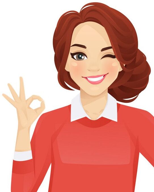 Casual business woman gesturing ok vector image on VectorStock edited