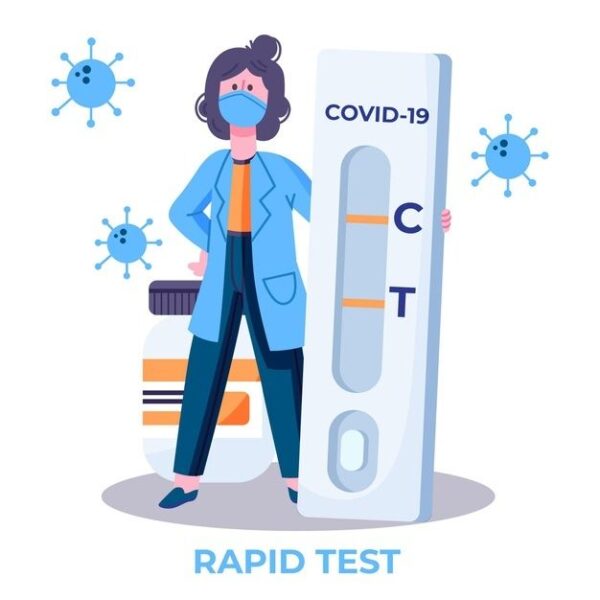 Free Vector Type of coronavirus test with doctor